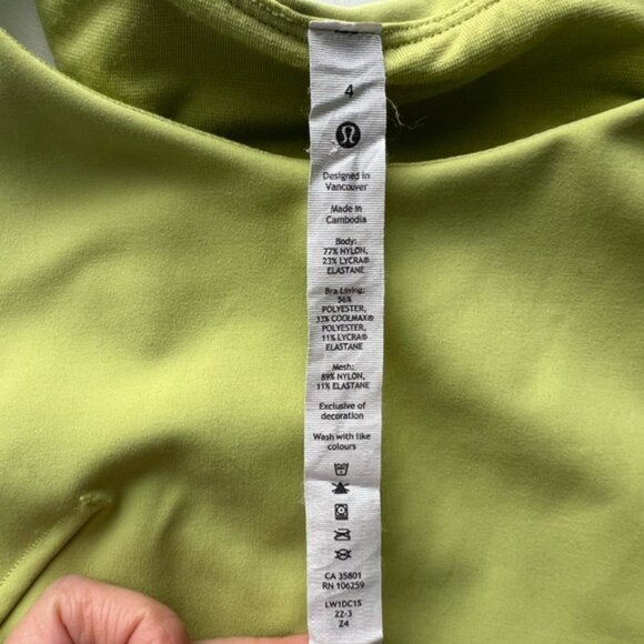 Lululemon Invigorate Training Tank Top Wasabi Size 4 - Picture 4 of 5